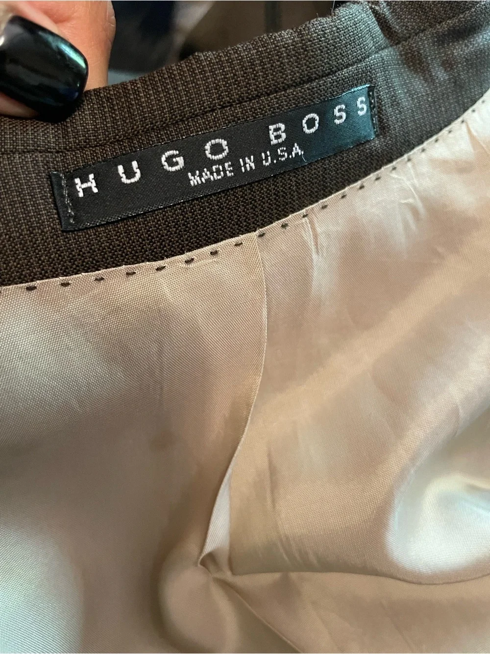 Hugo Boss Men's Dark Brown Three-Button Suit Jacket